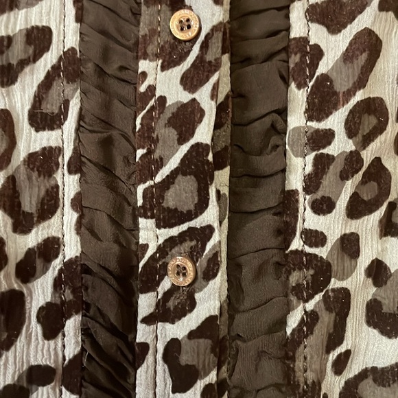 Gorgeous ANNA MOLINARI Black Grey LEOPARD Shear BLOUSE XS-S! - Picture 4 of 8